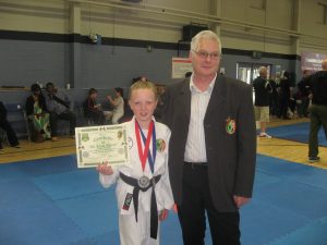 Mollie Carolan Gold, with Sensei Donnelly of Drogheda Martial Arts